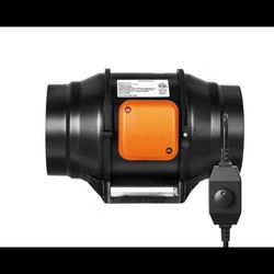Inline Duct Fan, 6" 400 CFM w/Variable Speed Controller Ventilation Exhaust Fan
