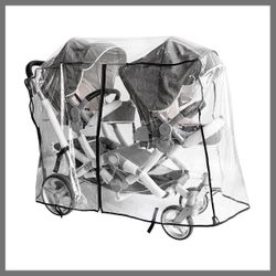 Double Stroller Rain Cover,Rain Cover For Double Tandem Stroller,Big Size Universal Rain And Wind Cover