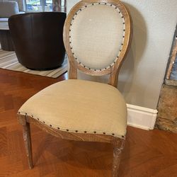 Beautiful Burlap And Wood Chair