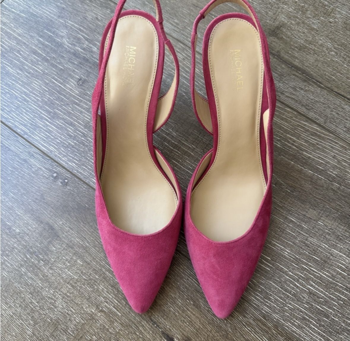 Michael Kors Pink Suede Slingback Heels