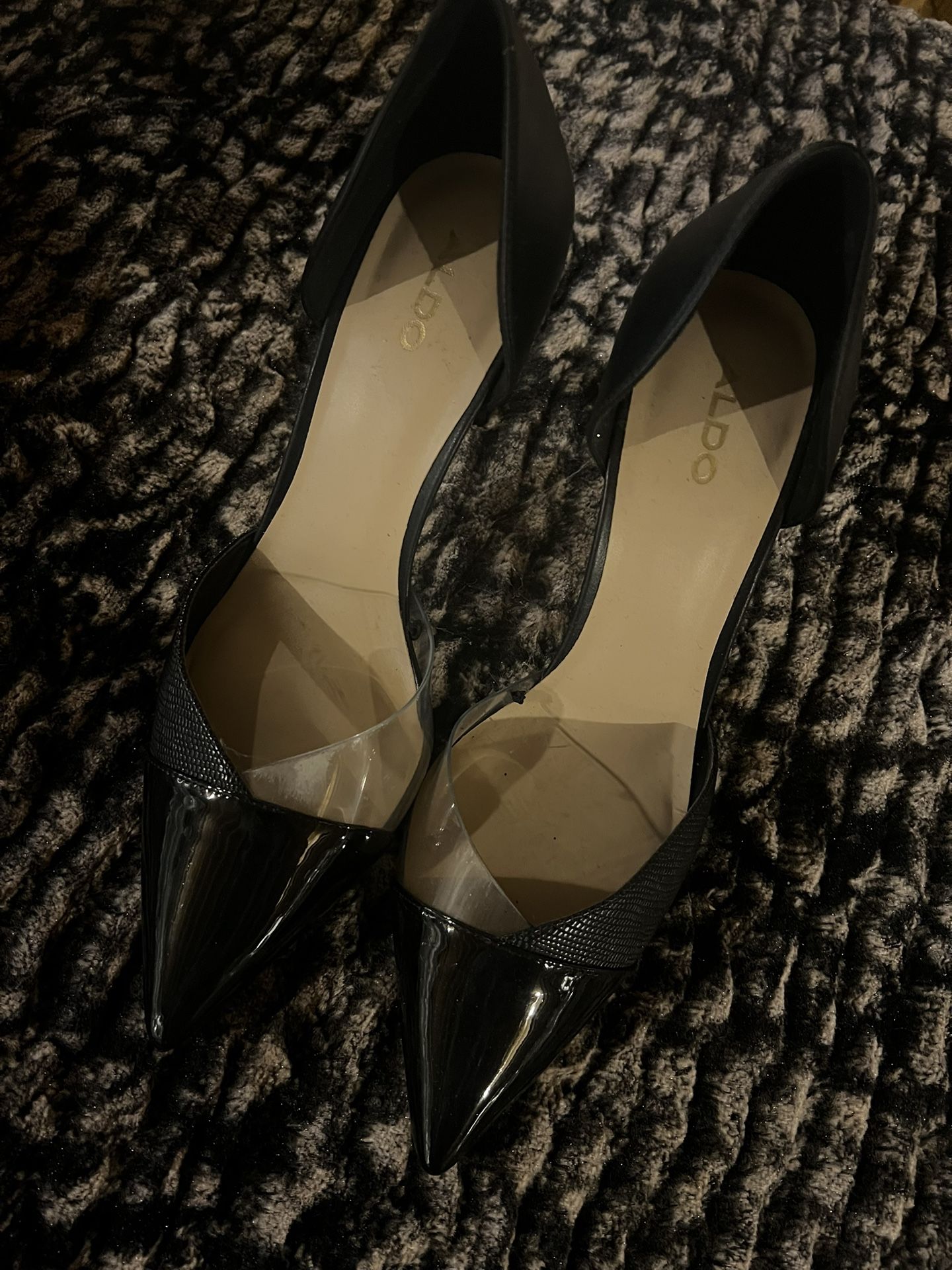 Black Aldo Heels Size 8