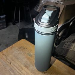 Blue Water bottle With Straw