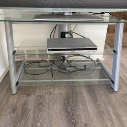 TV Stand With Glass Shelves