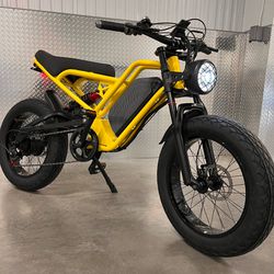 1500 Watt Electric Ebike, Heavy Duty/Full Suspension, Hydraulic Brakes(Black -or- Yellow)
