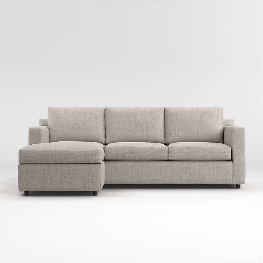 Almost New Crate and Barrel Barrett II Reversible Sectional Sofa (Ash Color)