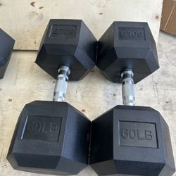 New pair of 60lb rubber dumbbells. NEW IN BOX 📦 $120