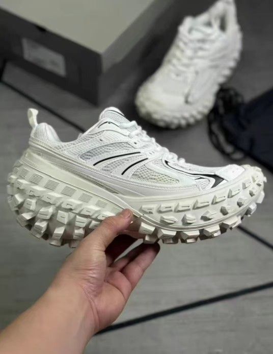 Balenciaga Defender Tire Shoes Lace-up Vintage Old Low-top Pop Shoes Women's White