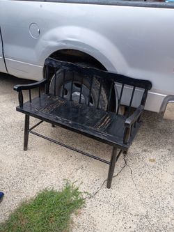 Solid wood black bench