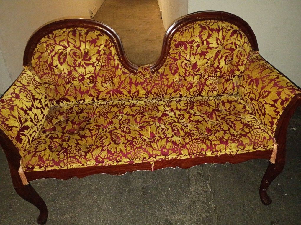 Victorian Loveseat Dark Wood Lovely Scented 