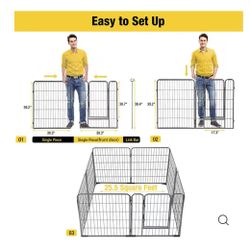 🥨Aivituvin- AIR51 Dog Exercise Pen | Outdoor&Indoor Portable Pet Puppy Playpen - Large, 39.2” height 8 Panels