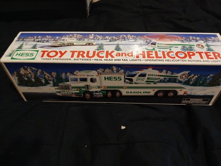 TOY HESS TRUCK AND HELICOPTER