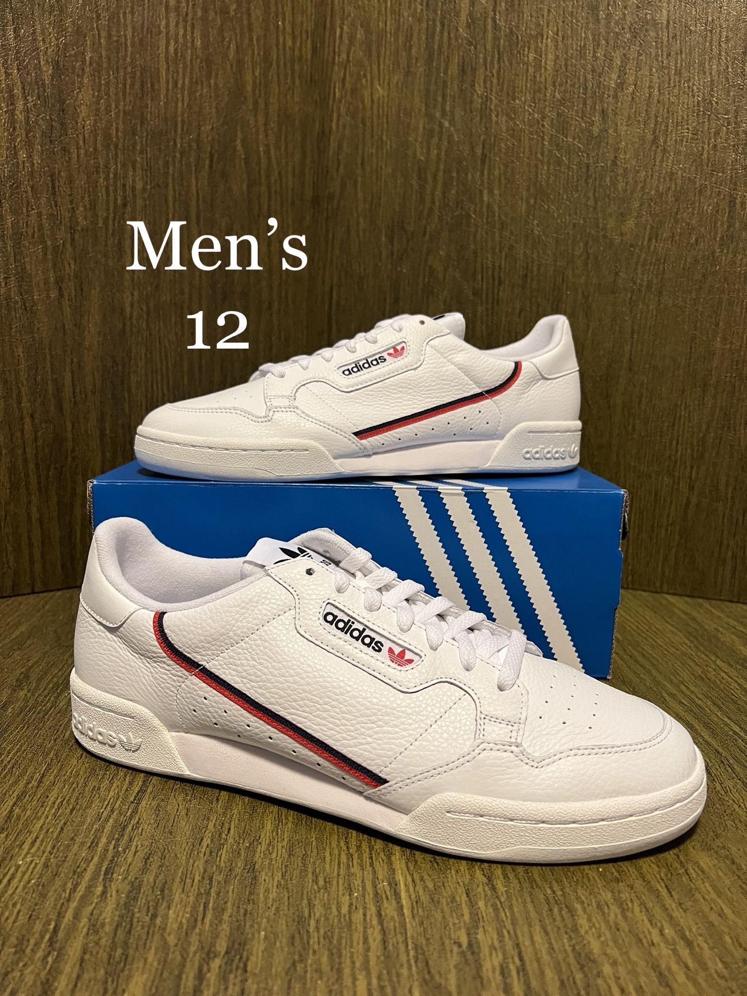 ADIDAS / “CONTINENTAL USA” RETRO 80’s Leather Shoes SNOWFALL Franklin Saint Kicks / Men's 12 / Brand New w/ Box!! / White, Navy & Red
