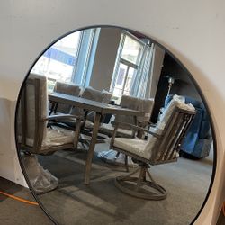 #FD062301 Round Wall Mirror,48" Large Black Wall Mounted Circle Mirror for Washroom,Entryways,Living Rooms,Bathroom,Locker Room