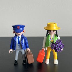 Playmobil 4020 Train Conductor Passenger Replacement Figures Vintage 1997 RARE