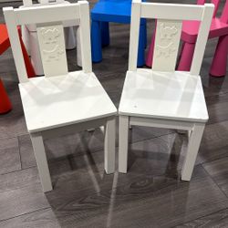 2 IKEA Wood Kid Chairs