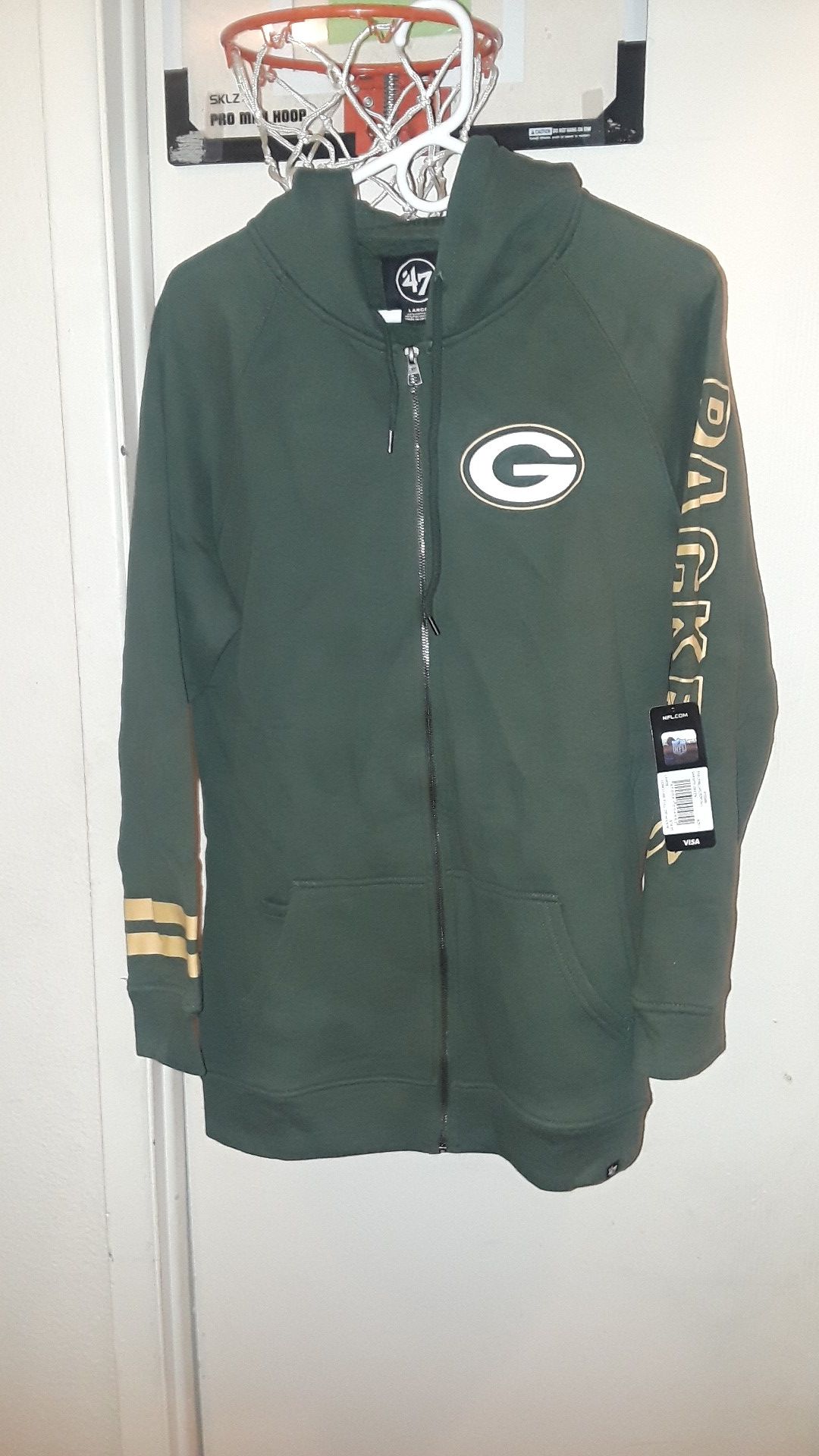 Packers Size Large Zip up hoodie