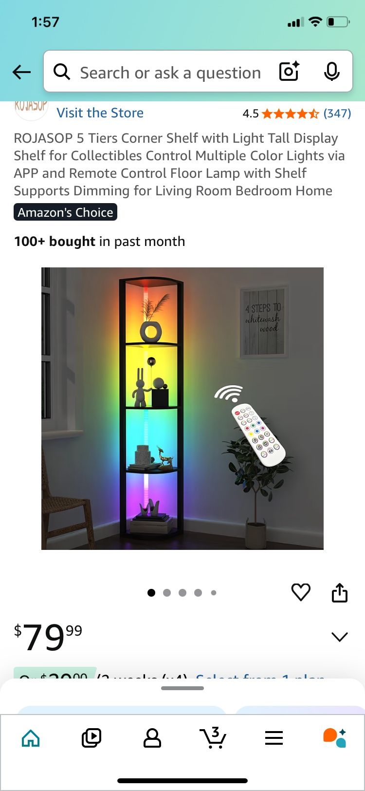 aROJASOP 5 tier Shelf With Light