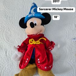 Disney Plush - 2017 Sorcerer Mickey Mouse - 18''