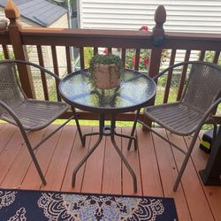 Small Patio Set - 2 Chairs And One Table