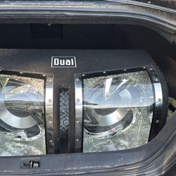 Two 12in DUAL subwoofers in clear enclosure 