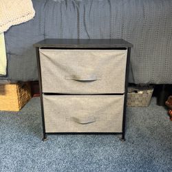 2-Drawer Storage Organizer / Nightstand (Fabric Bins)  