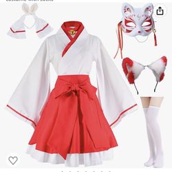 Elibelle Japanese Anime Kimono Fox Halloween Costume 