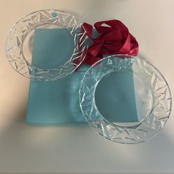 Tiffany & Company Crystal Rock Cut Dinner Ware Smaller Plates