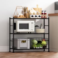 🛠️🖤 New - Heavy-Duty 3-Tier Metal Storage Shelving Unit 🖤🛠️
