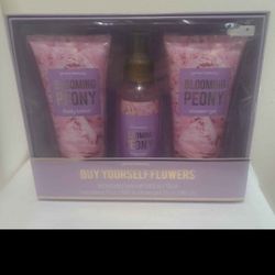 Blooming Peony Set Of 3 Body Mist Body Lotion & Shower Gel New