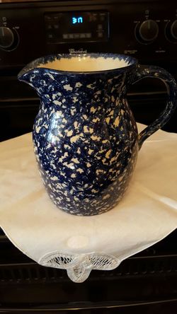 Handmade Spongeware Pitcher