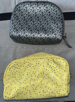 2 Small Make-Up/Toiletries Bags (One Yellow & One Gray) - EXCELLENT CONDITION