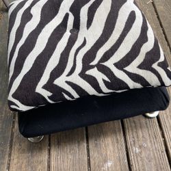 Zebra Print Footstool 
