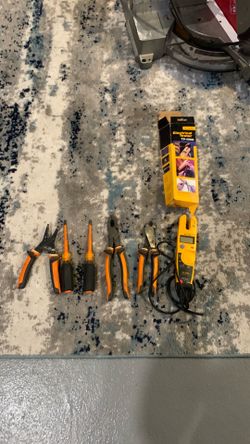 Fluke electrical tester and Klein insulated hand tools