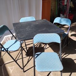 Card Table With 4 Padded Chairs 