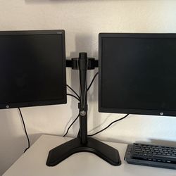 Double Dual Monitor And Computer Screens