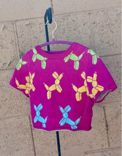 Balloon Dog Cropped Top Sweater