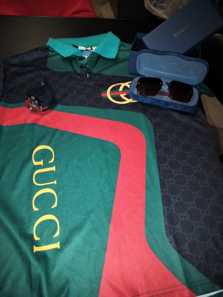 Gucci Shirt, Glasses, Sunglasses,Watch