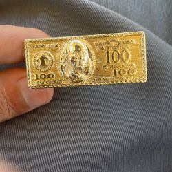 Hundred Dollar Bill 2 Finger Ring Size 10