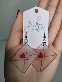 Shrinky Dink Envelope Earrings