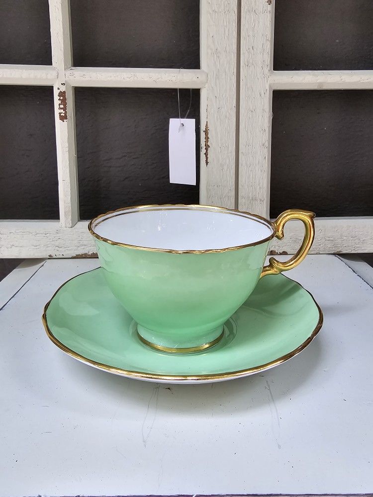 Green Crown Stafordshire Cup & Saucer
