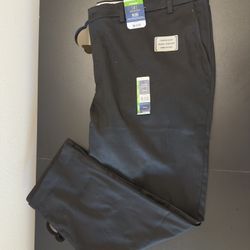 New  46 X 30 George Black Straight Wrinkle Resistant Pants