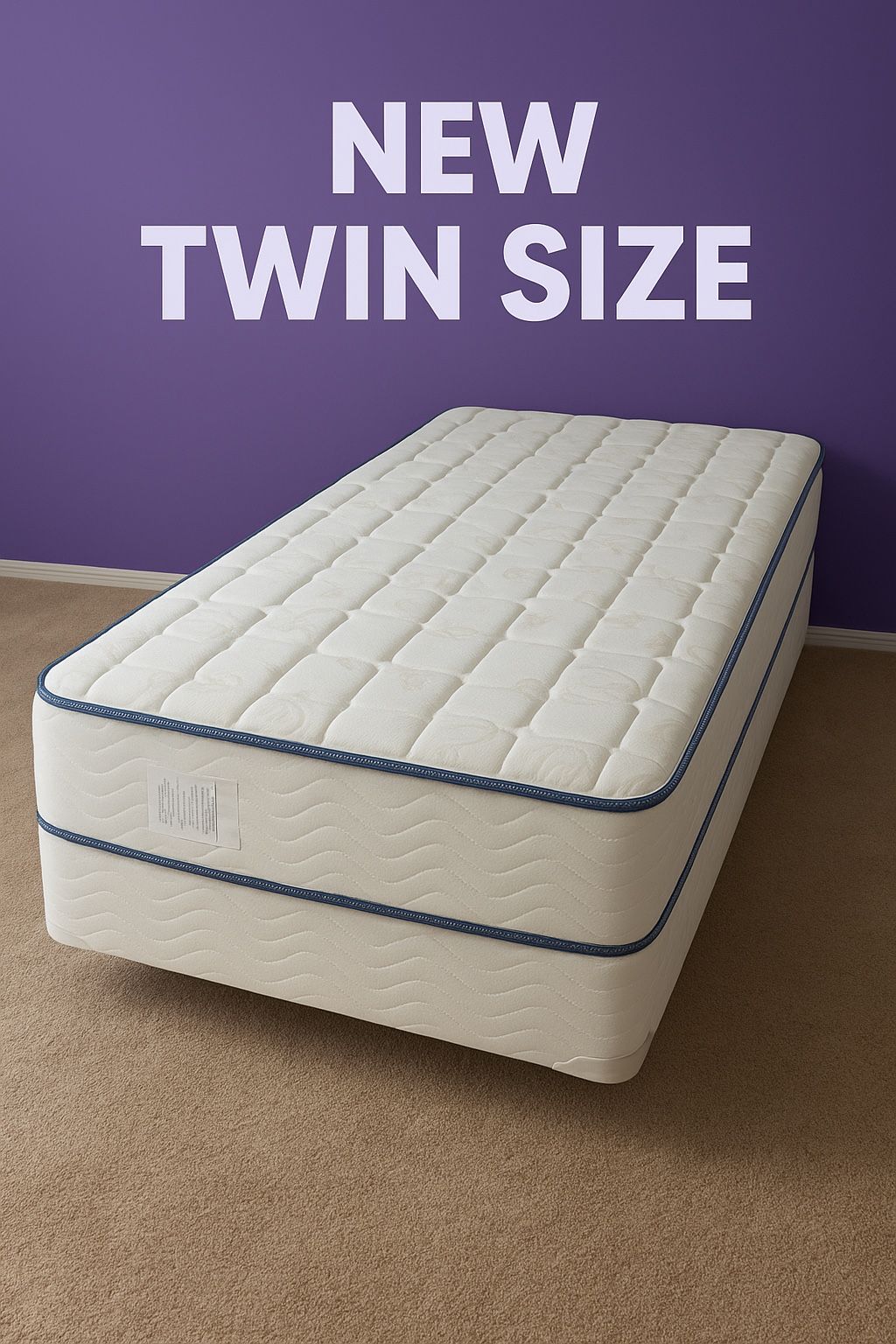 New Twin Mattress And Box Spring 2pc Bed Frame  Is Not Included 