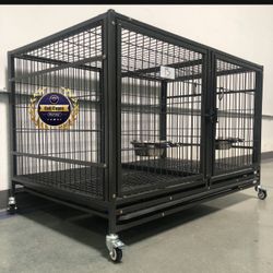 Dog Pet Cage Kennel Size 43” With Divider And Plastic Grid New In Box 📦 