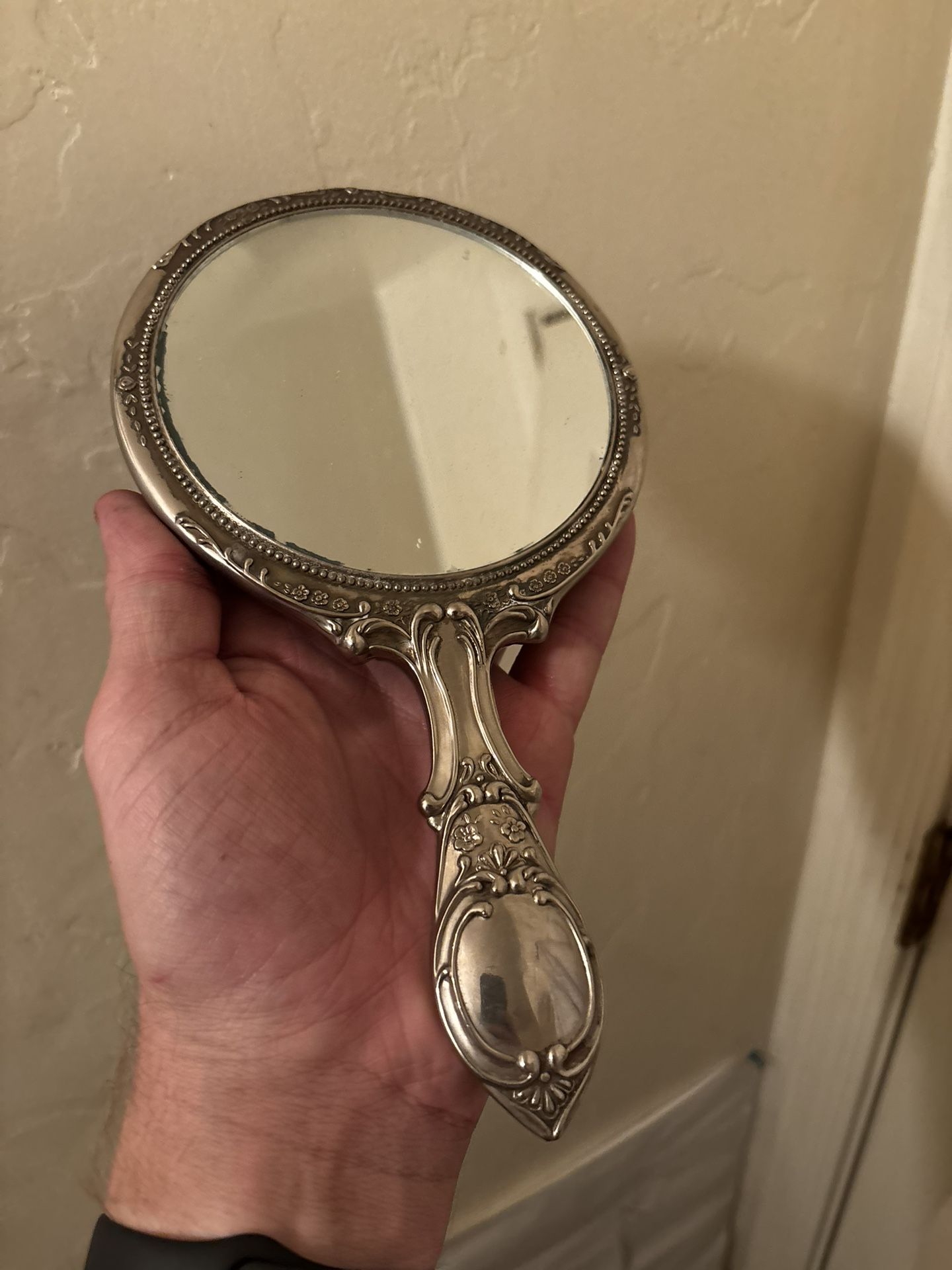Antique Vintage Handheld Comb Mirror