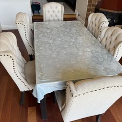 Dining Table And 6 Upholstered Chairs