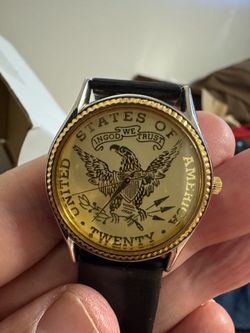 Coin face 33 mm dial watch (unknown manufacturer)