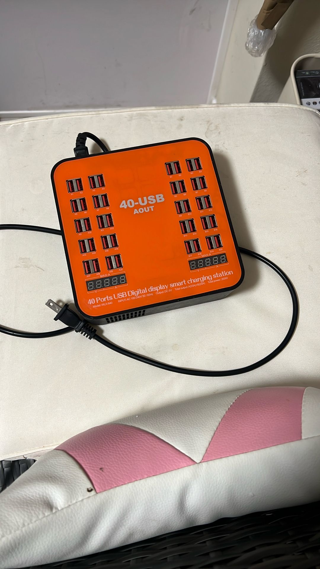 40-Port USB Charging Station | Fast Multi-Device Charger | LED Current Display