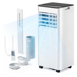 8,000 BTU Portable Air Conditioners, 4-in-1 Portable AC Unit Up to 350 Sq.Ft, 4 Modes Quiet Air Conditioner with Remote Control, Cool, Fan, Dehumidifi