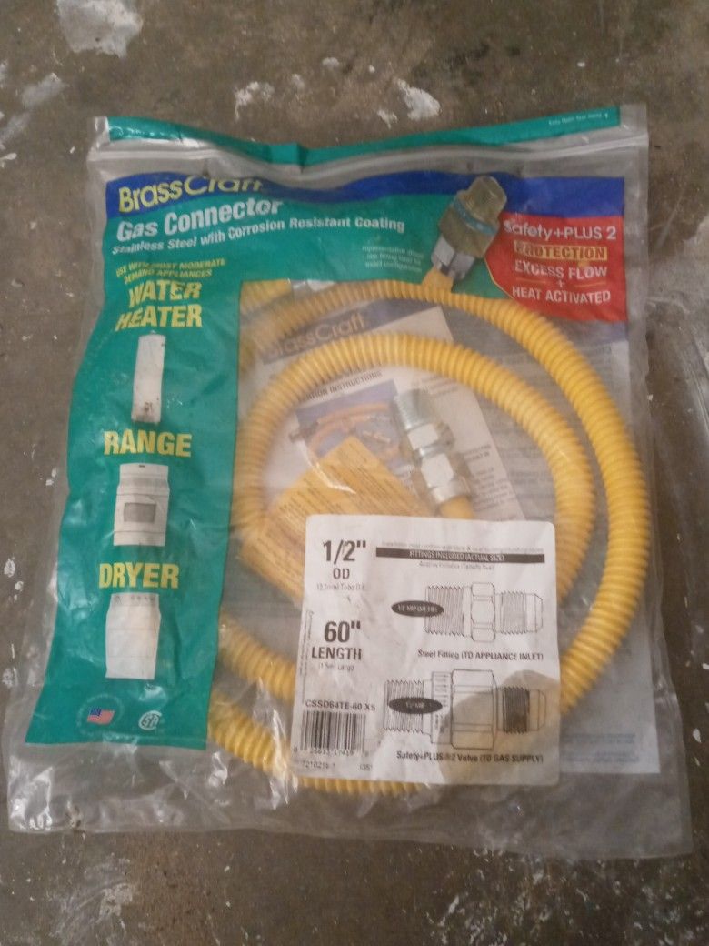 New Gas Connector 1/2. 60" Inch Long