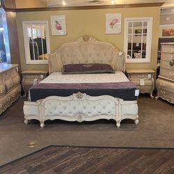 Michael AMINI(High-end)French White, Blanc Wing Mansion EK Bed